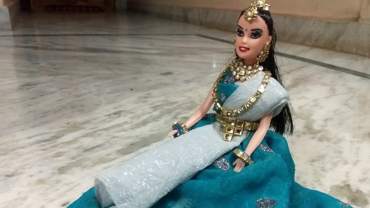 DIY No sew Barbie dress # Barbie doll decoration # kalpana saranam