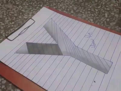 Drawing Amazing 3D "Y" hole | optical trick illusion in 3d |