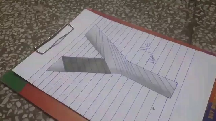 Drawing Amazing 3D "Y" hole | optical trick illusion in 3d |
