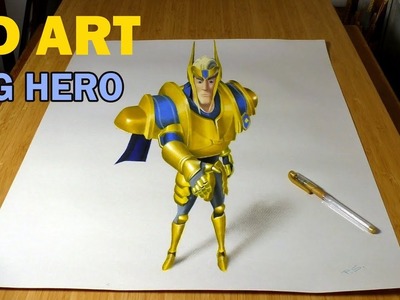 Drawing of Wesley IGG Hero 3D Trick Art