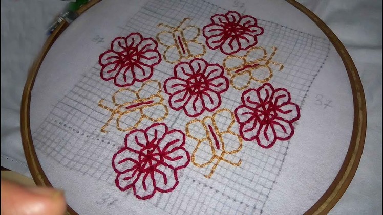 Hand Embroidery new nakshi katha design video tutorial by Nakshi  katha