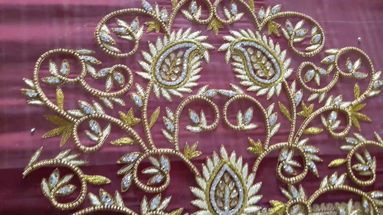 Heavy Bridal Maggam work in clear view - Hand embroidery video