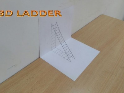 How to draw 3d ladder || 3D art | Latest Updated 3D Ladder 2017 |