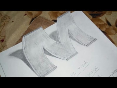 How to draw 3D letter M - drawing with pencil - by yo yo   rocks