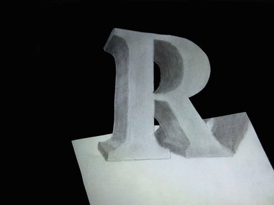 How to Draw 3D Letter R - Trick Art on Paper for Kids - Floating Letter R,