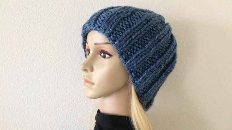 How To Knit A Ribbed Unisex Hat, Lilu's Handmade Corner Video # 235
