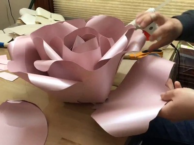 How to make a paper rose. TIME LAPSE video. how to make a paper flower