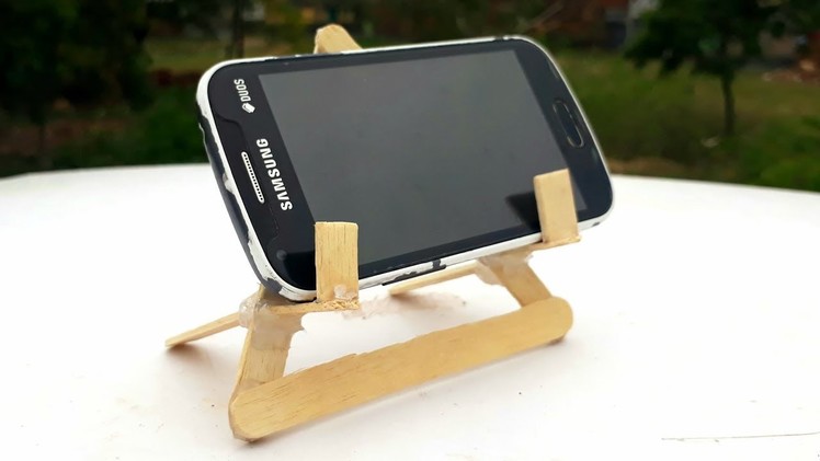 How to make DIY mobile stand. easy ice cream stick mobile stand. waste popsicle art and craft.