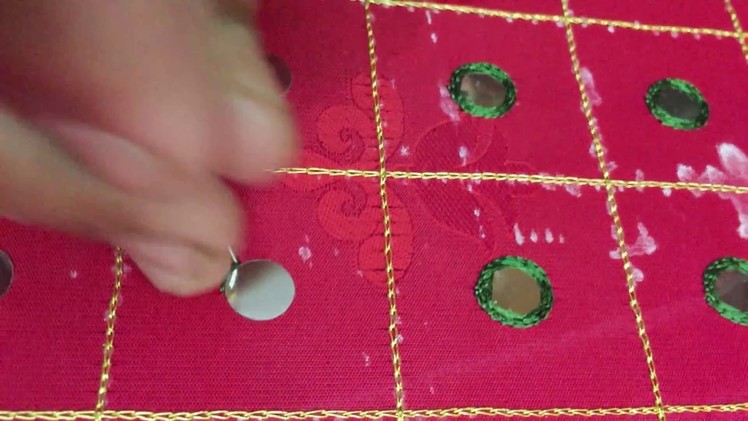 Making of MIRROR work in checks pattern - Hand embroidery