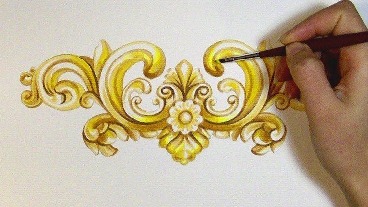 Painting a 3D Gold Ornamental Design
