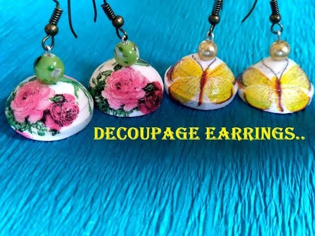 Quilled decoupage jhumka tutorial | How to make beautiful decoupage earrings