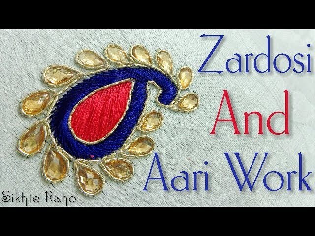 Zardosi and Aari Work Keri design || Zardosi Work || Aari Work || hand embroidery