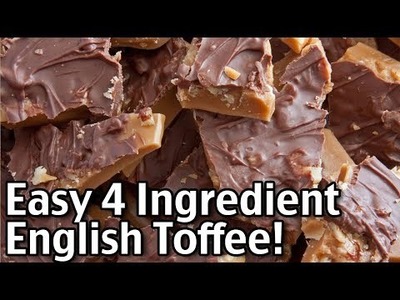4 Ingredient Homemade English Toffee - Easy Christmas Candy Recipe!