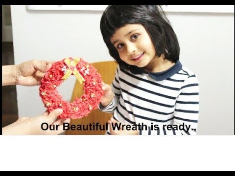 Christmas Decorations| Making Christmas Wreath |  With Rice and Glue | Activity With Kids | Fun Time