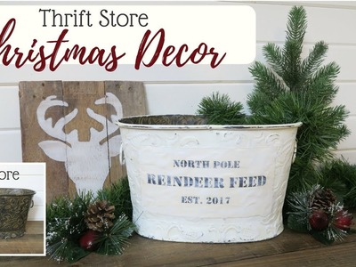 Christmas Thrift Store Decor | Farmhouse Vintage Inspired Tin