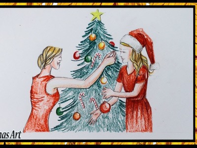 Christmas Tree Drawing Easy Celebration Idea for Beginners