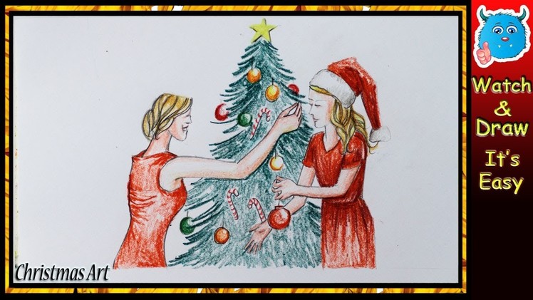 Christmas Tree Drawing Easy Celebration Idea for Beginners
