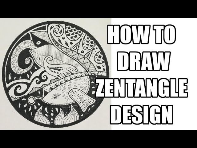 Complex Doodle Zentangle Art Design For Beginners, Easy Tutorial Drawing Step By Step How To Draw