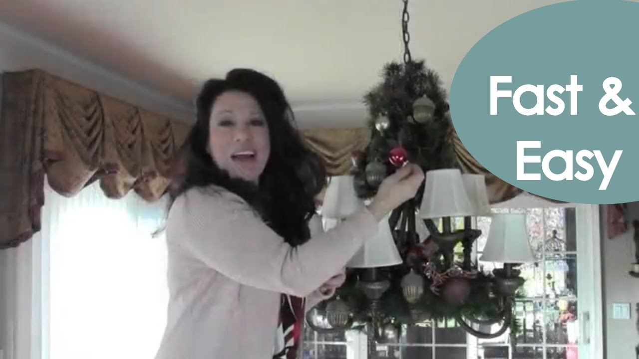 Decorate a Holiday Chandelier for Christmas (easy how to) - Renee Romeo