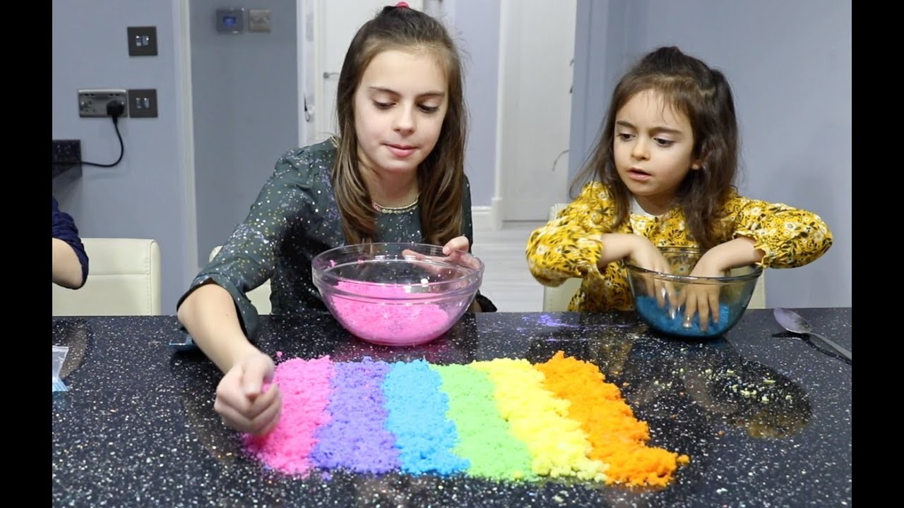DIY How To Make Rainbow Color Snow