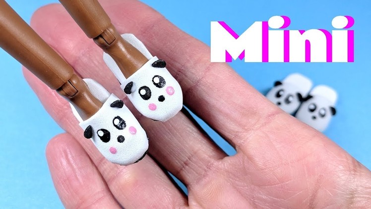 DIY Miniature Panda Slippers - Doll Shoes