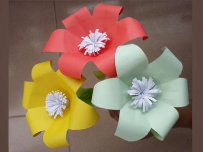 DIY: Paper Lily Flower !!! How to Make Easy & Beautiful Paper Lily Flower !!!