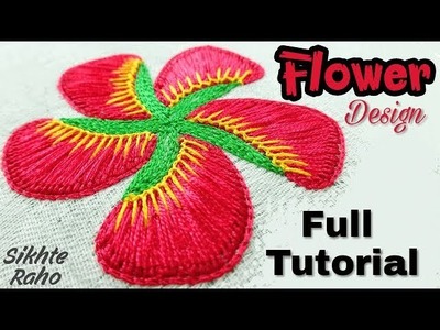 Flower design full Tutorial ! Aari Work ! hand Embroidery