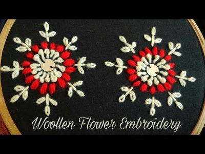 Flower Embroidery Work with Wool (Various Hand Embroidery Stitches)