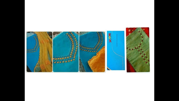 Flower Hand Embroidery stitch for churidar. kurti |Ring knot | Challah work| Aari. Maggam Work