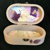 Hand crafted upcycled small wooden trinket box.
