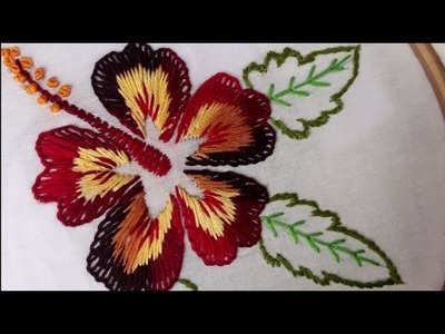 Hand Embroidery | China rose flower design