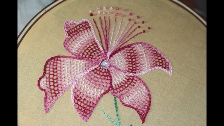 Hand Embroidery Designs | Net stitch design