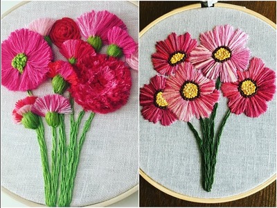 Hand embroidery flower stitch designs for hand work beautiful designs