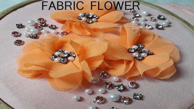 Hand Embroidery.How To Make  Fabric Flower.Flower Making#52