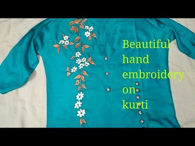 Hand embroidery kurti design, begginer friendly
