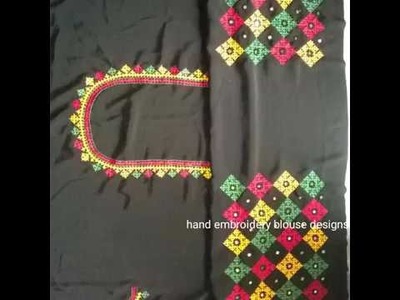 Hand Kutch embroidery mirror blouse designs