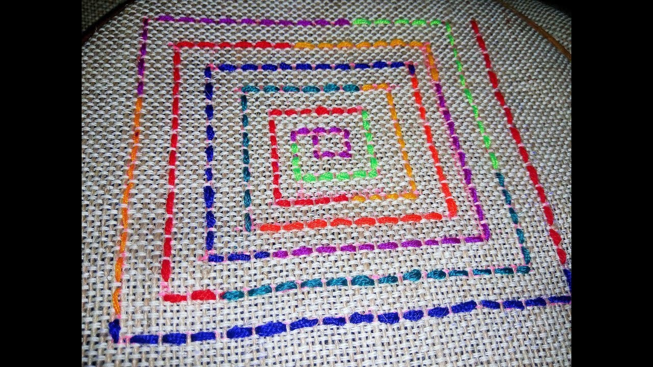 Hand stitch floor mat design video tutorial by nakshi katha