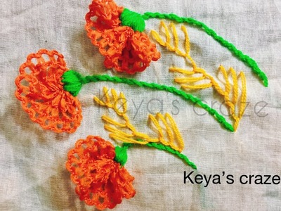 How to do hand embroidery with lace | Lace flower hand embroidery tutorial | Keya’s craze |166(2018)