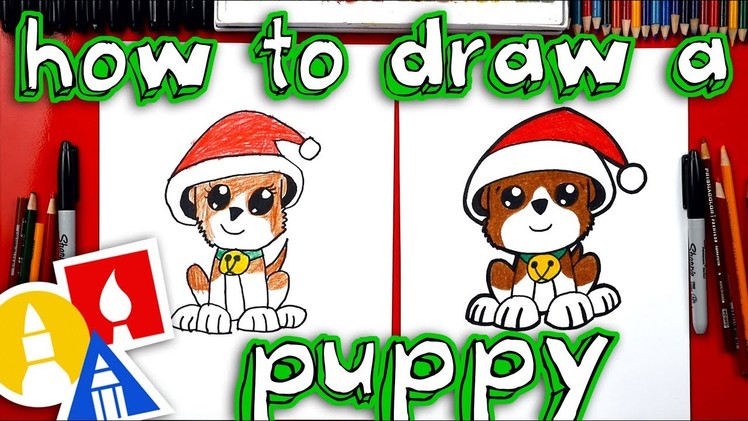 How To Draw A Christmas Puppy