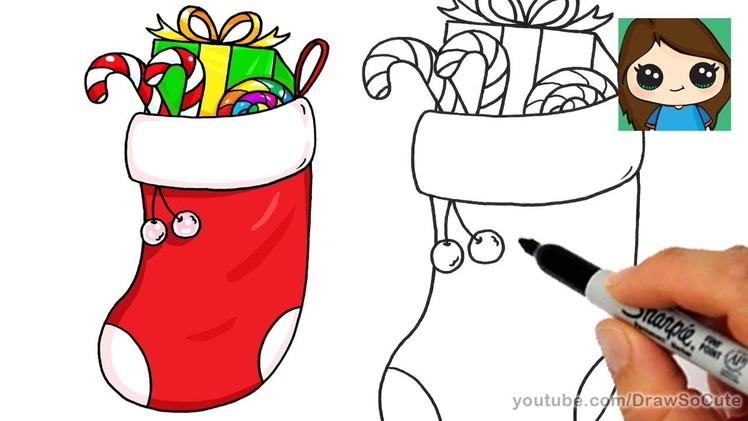 How to Draw a Christmas Stocking Easy