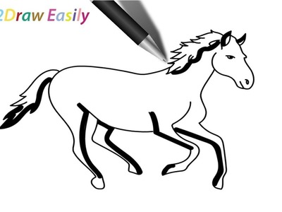 How to Draw a Horse Running ???? for Beginners Easy Drawing Step by Step