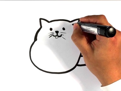 How to Draw a Simple Cute Cat - Easy Pictures to Draw