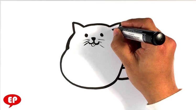 How to Draw a Simple Cute Cat - Easy Pictures to Draw