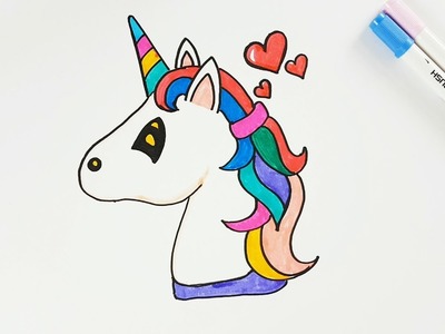How to Draw a Unicorn Easy Step by Step - Cartoon Unicorn Drawing and Amazing Color Learning