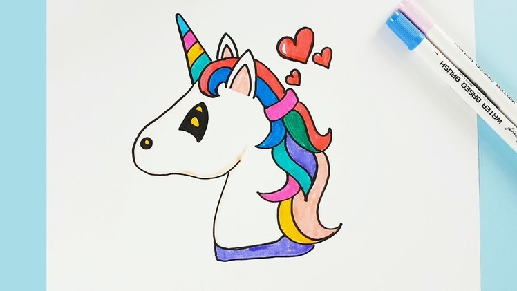 How to Draw a Unicorn Easy Step by Step - Cartoon Unicorn Drawing and Amazing Color Learning