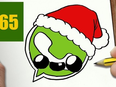 HOW TO DRAW A WHATSAPP CHRISTMAS CUTE, Easy step by step drawing lessons for kids