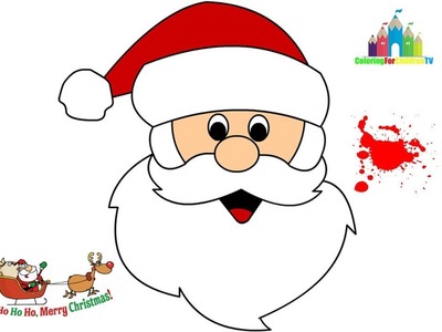 How To Draw Santa Clause Face Easy | Coloring Pages Christmas Edition | Christmas Song