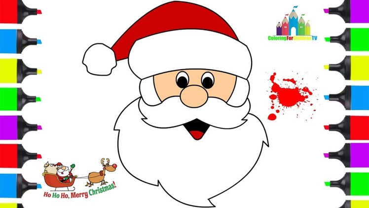 How To Draw Santa Clause Face Easy | Coloring Pages Christmas Edition | Christmas Song