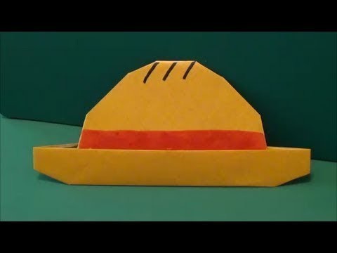 How to make an origami straw hat One Piece | Cách làm mũ rơm của Luffy