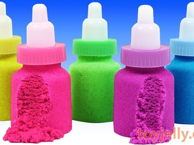 How to Make DIY Making Kinetic Sand Baby Milk Bottle Learn Colors Baby Songs Pokemon Surprise Eggs